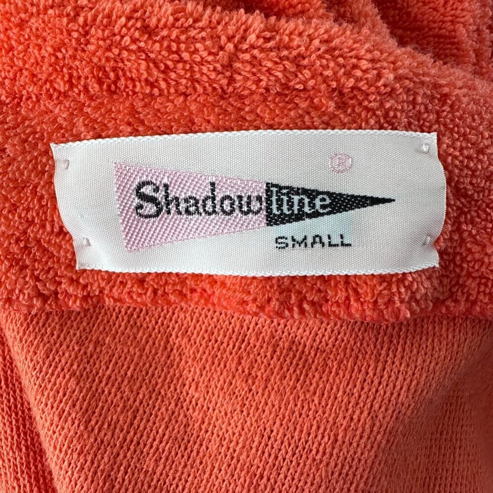 Shadowline Vintage 70s Terry Cloth Maxi Dress Swim Coverup Size S Orange Lace - Picture 3 of 14